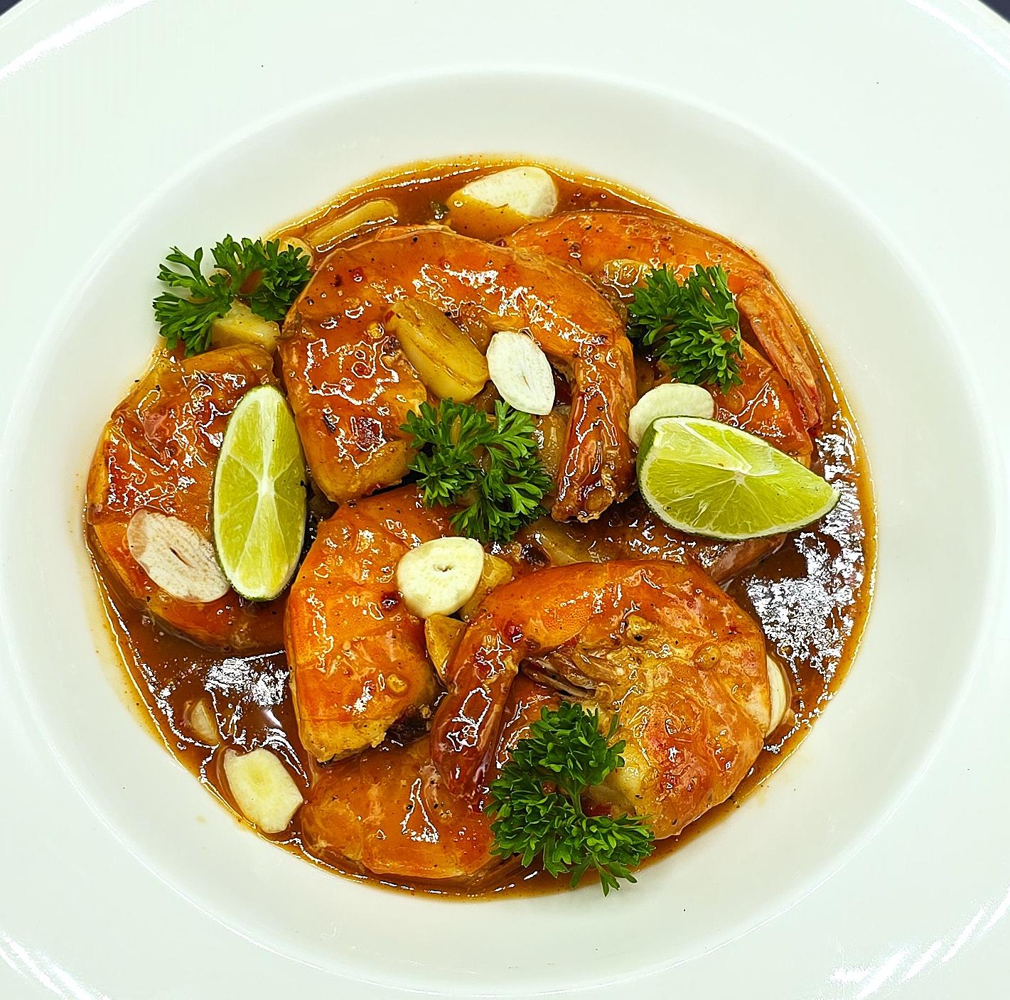 Жареные Креветки в Чесночном Соусе